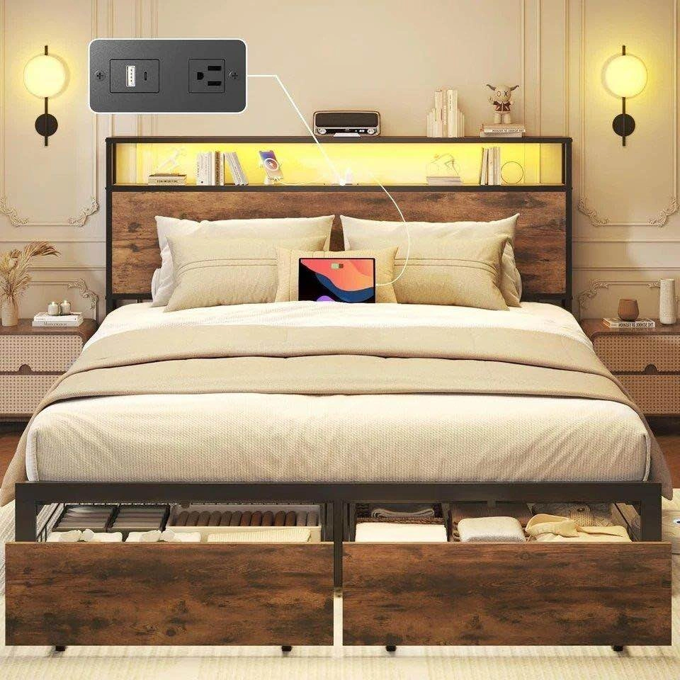 Full Size Smart RGB LED Light Bed Frame - photo 3