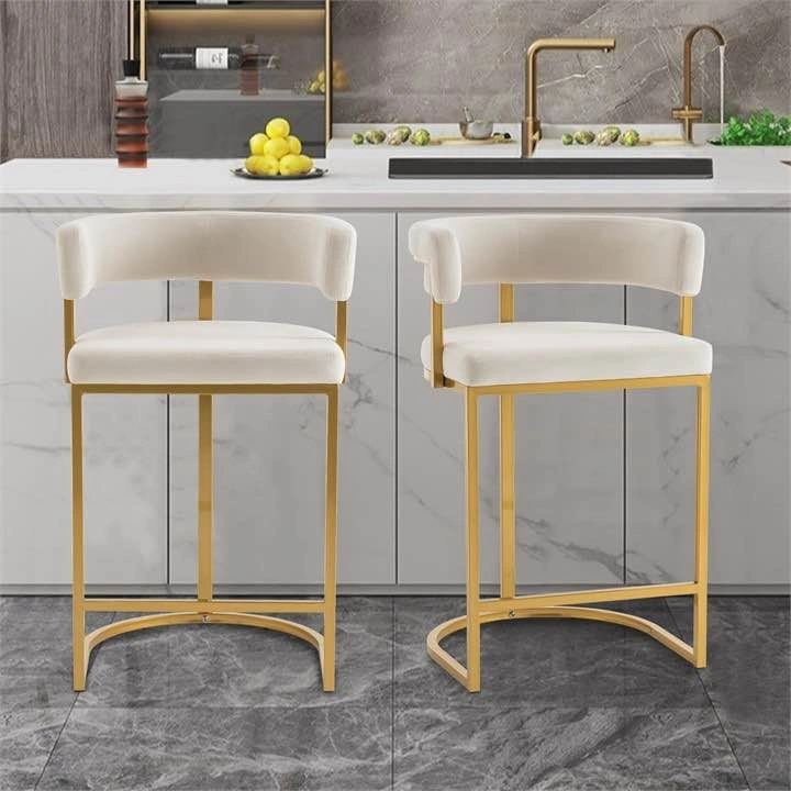 White and Gold Bar Stools (Set of 2, 4, 6) - photo 2