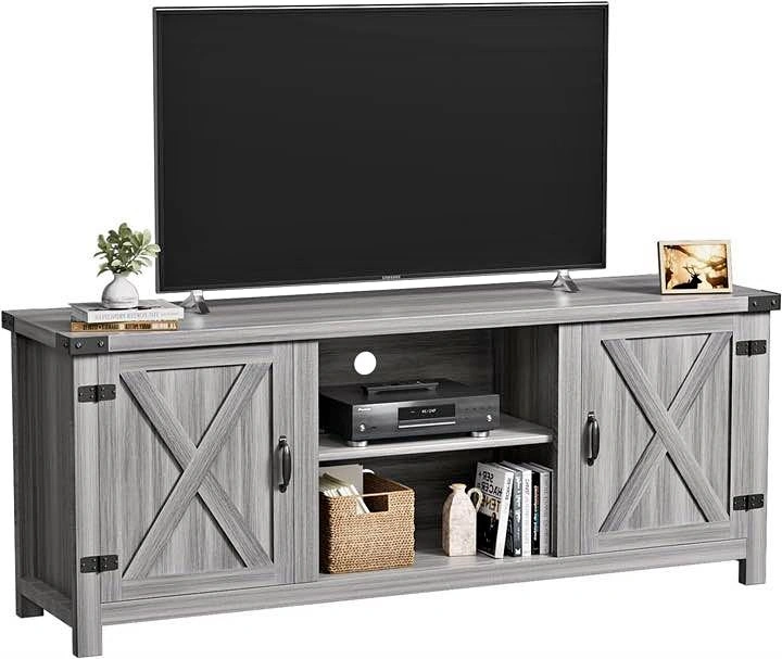 Farmhouse Grey Wood TV Stand