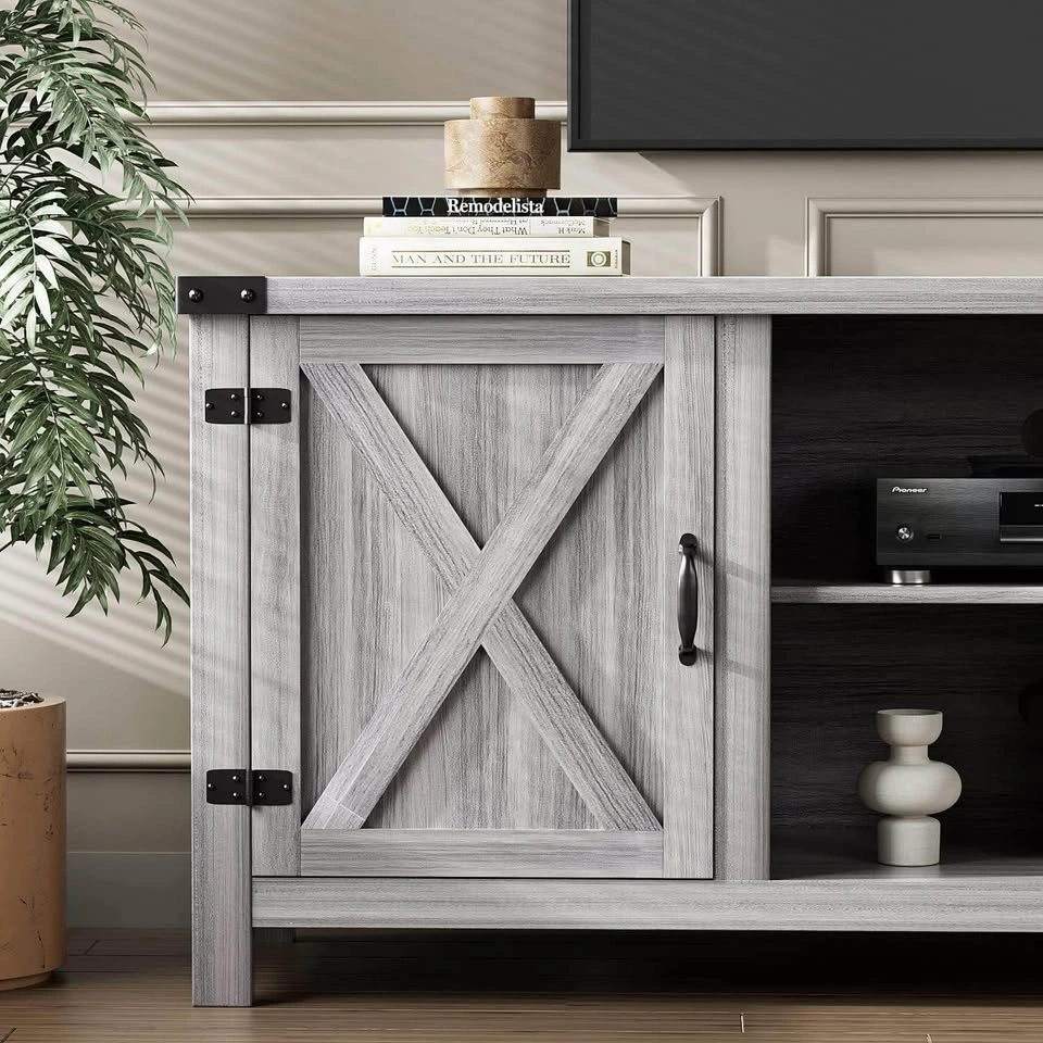 Farmhouse Grey Wood TV Stand - photo 4