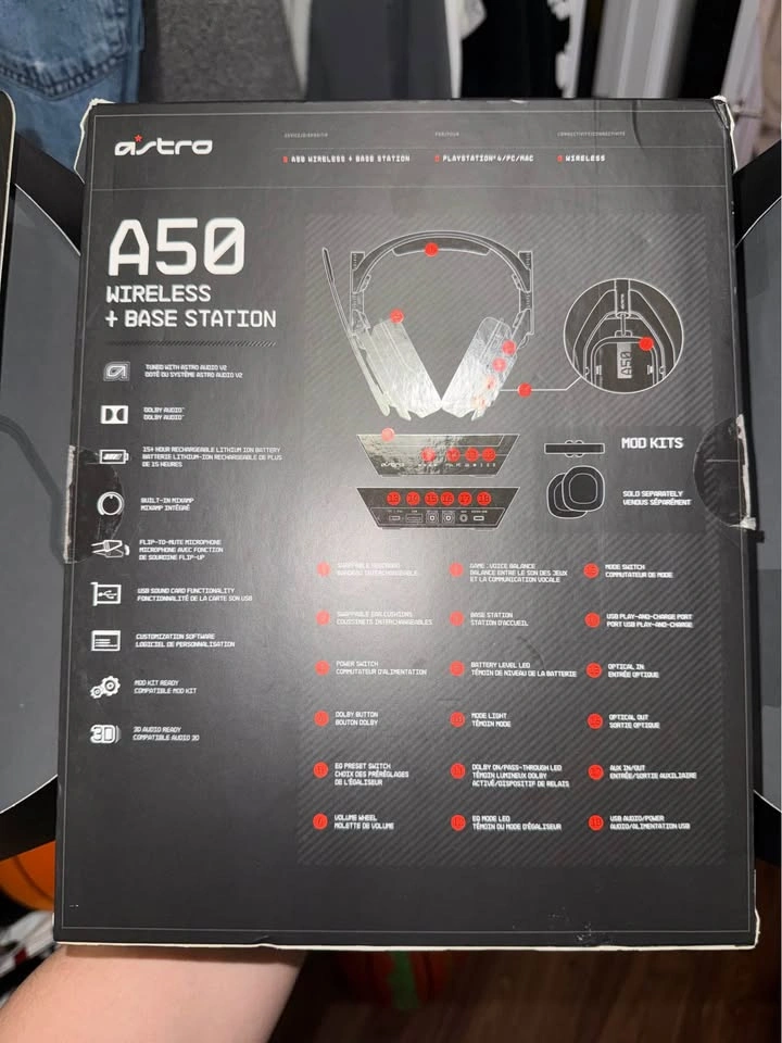 Astro A50 Wireless Gaming Headset + Base Station PS4 PC Mac - photo 4