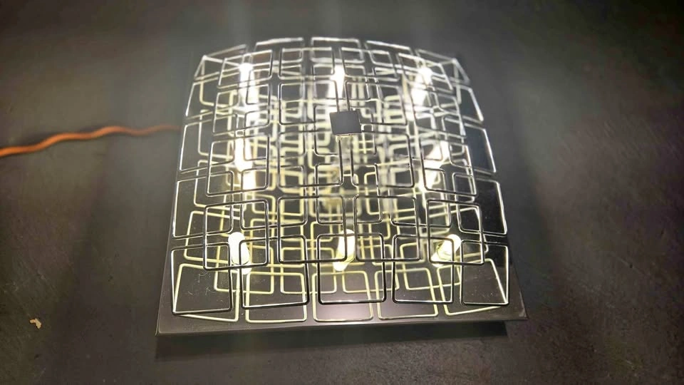 Modern Chrome Geometric Square Flush Mount Lighting