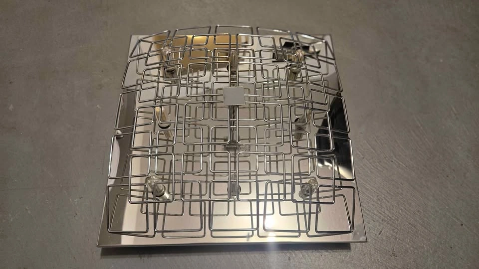 Modern Chrome Geometric Square Flush Mount Lighting - photo 2