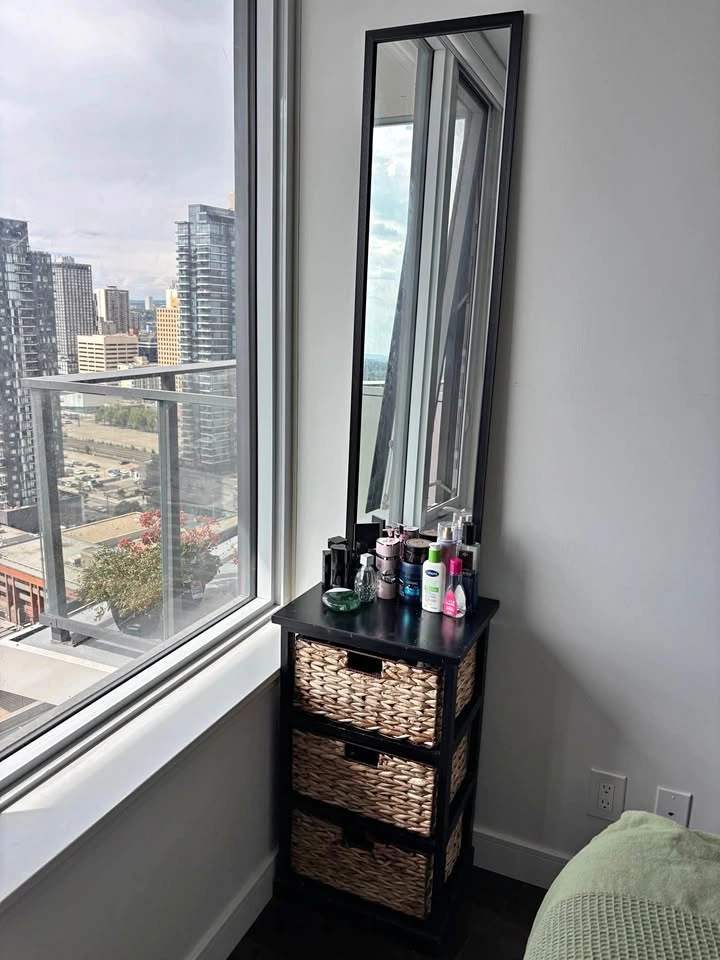 Rattan 3-Drawer Storage Unit with Mirror