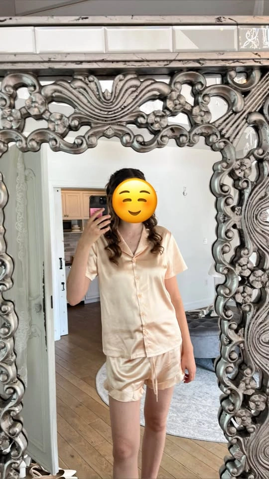 Women’s Satin Pajama Set Ruffle Bottom - photo 2