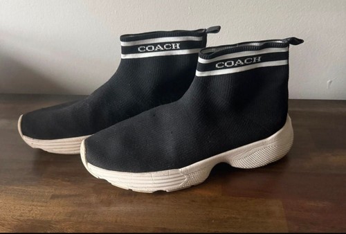 COACH C203 Black Knit Sock Sneakers Tennis Shoes