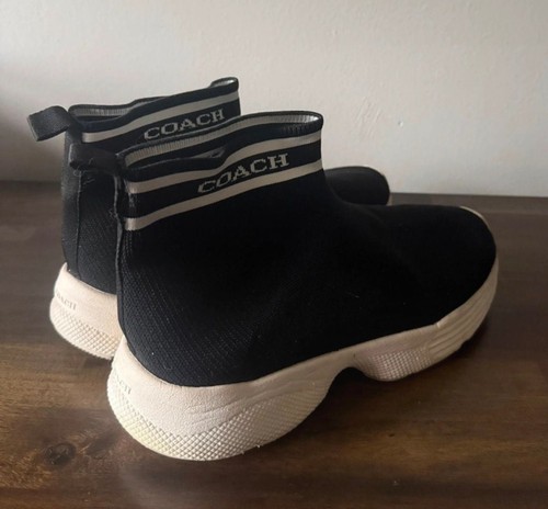 COACH C203 Black Knit Sock Sneakers Tennis Shoes - photo 4