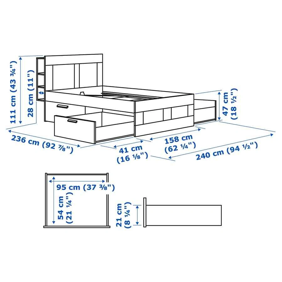 Brimnes ikea queen bed - photo 4