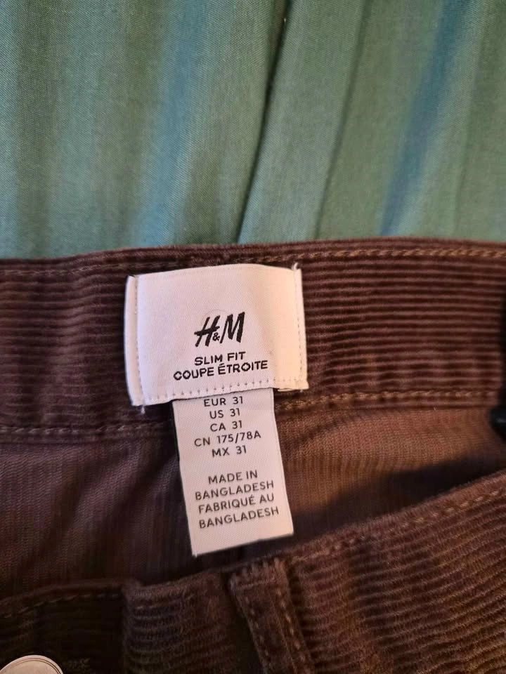 H&M Slim Fit Corduroy Pants Size 31 - photo 2