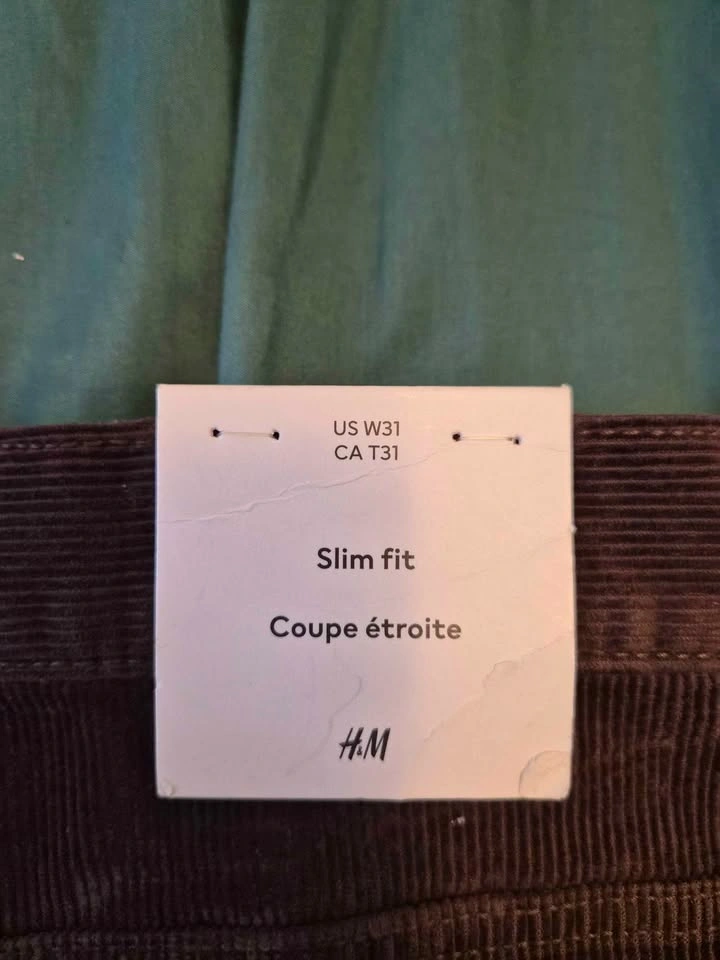 H&M Slim Fit Corduroy Pants Size 31 - photo 3