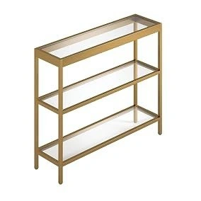 Console Table, 36", Brass side table with brass-finish metal