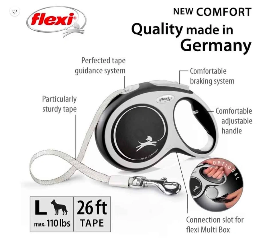 BRAND NEW Flexi New Comfort Retractable Tape Leash, Large 8m - photo 4