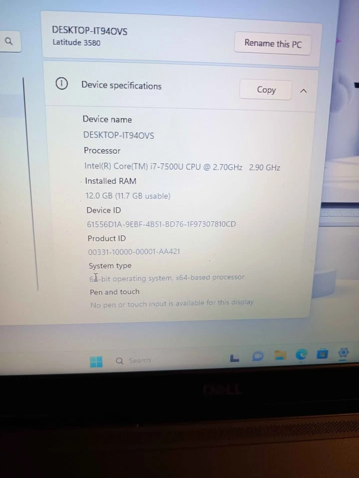 Dell Latitude 3580 i7-7500U 12GB RAM 256GB SSD Win 11 Pro - photo 2