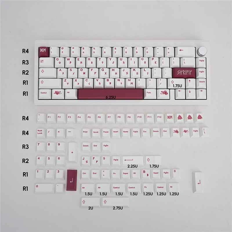 PBT White Blot Keycap Set - photo 3