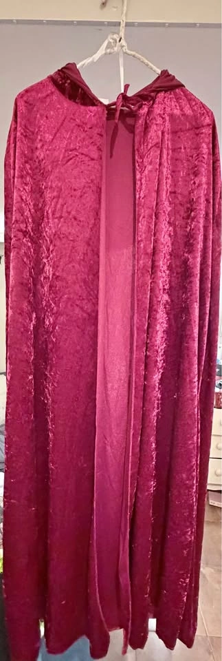 Red Velvet Hooded Cape with Devil Horns and Halo Headbands