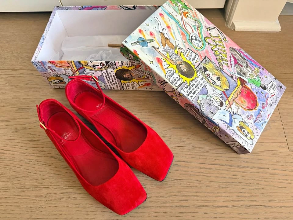 Jeffrey Campbell red suede shoes