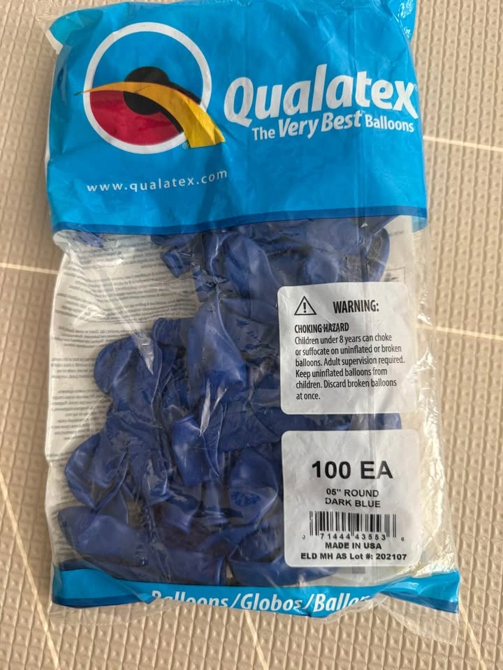Qualatex 100 Count 5" Round Dark Blue Balloons