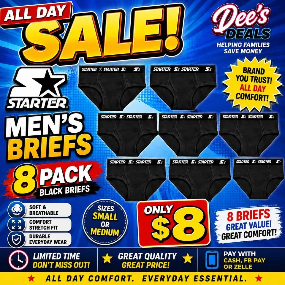 Brand New 8 pack Starter Men's briefs Size S or M - photo 2