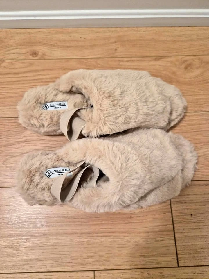 Call It Spring Vegan Faux Fur Slippers BRAND NEW