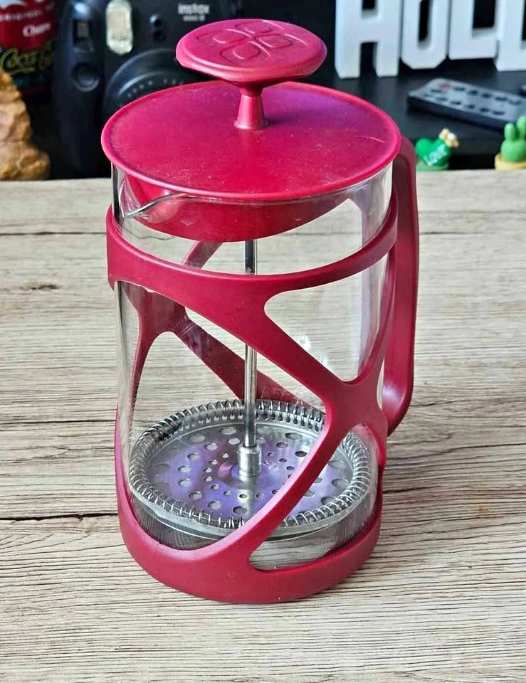 French Press Coffee Maker - Red