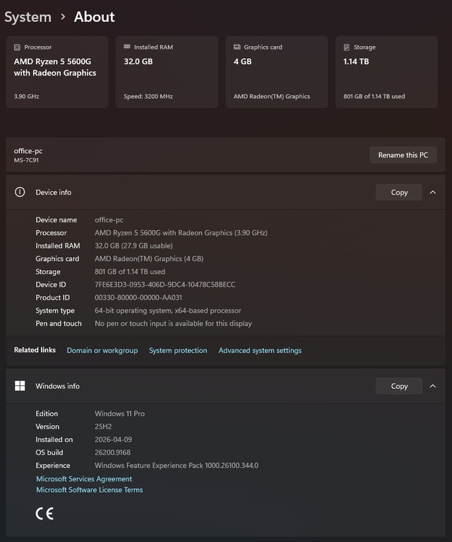 Ryzen 5 5600G PC | 32GB RAM | 250GB SSD + 1TB HDD | Noctua - photo 5
