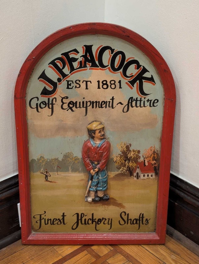 Vintage 3D wooden pub sign - J.Peacock