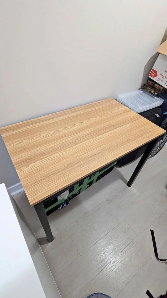 Wood-Top Desk - Sturdy Metal Legs