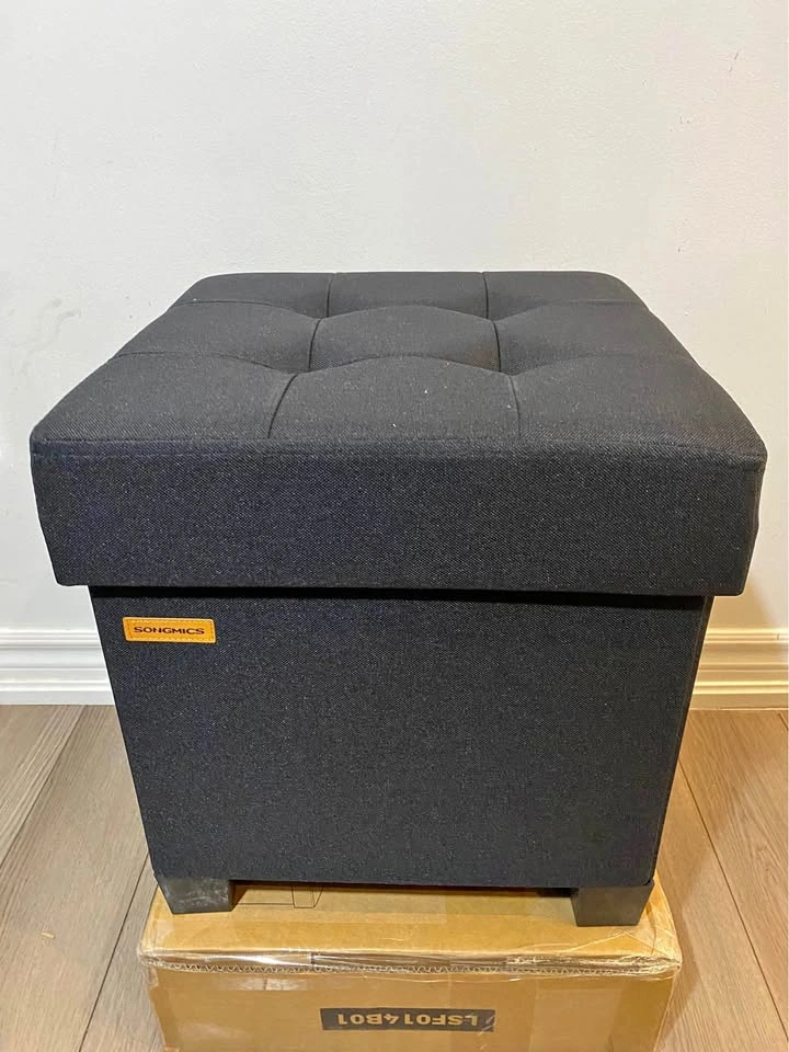 Storage Ottoman WITH LEGS | Black | Small | Side stool