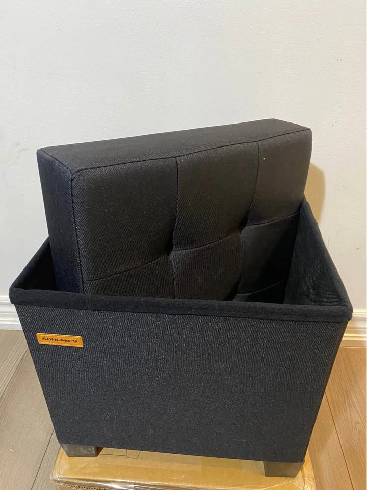 Storage Ottoman WITH LEGS | Black | Small | Side stool - photo 2