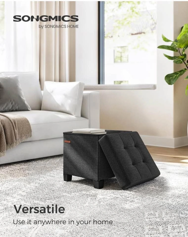 Storage Ottoman WITH LEGS | Black | Small | Side stool - photo 5