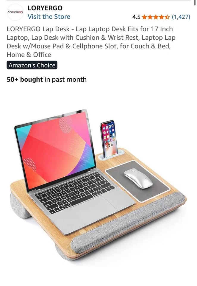 Brand New Lap Desk with Cushion, Wrist Rest & Mouse Pad - photo 3