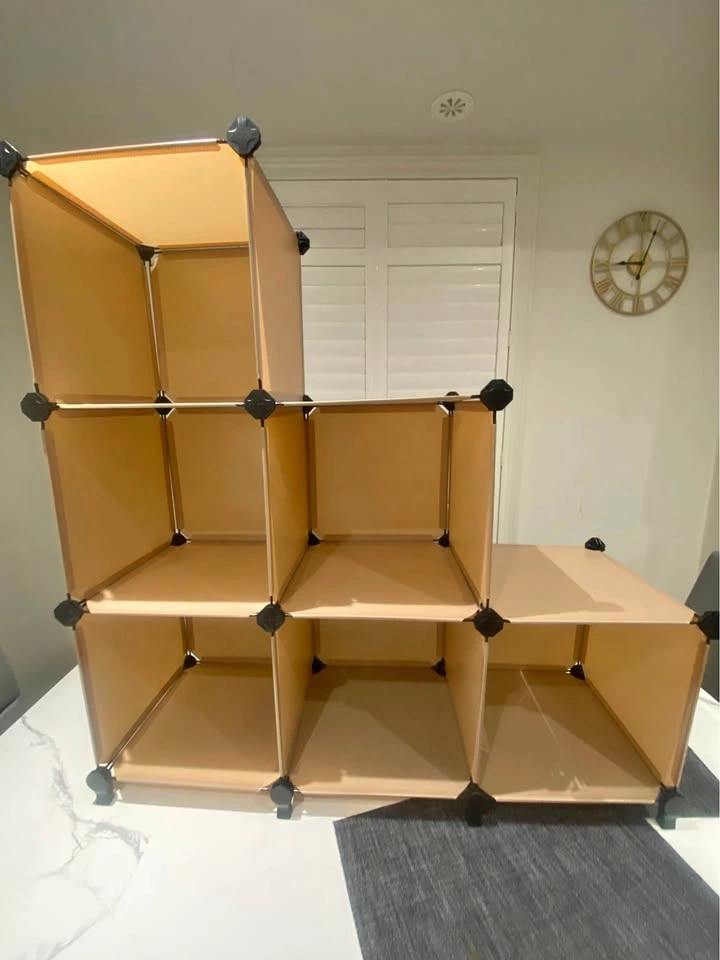 6 Cube Storage Organizer Modular Bookcase Camel Brown | Brand Ne