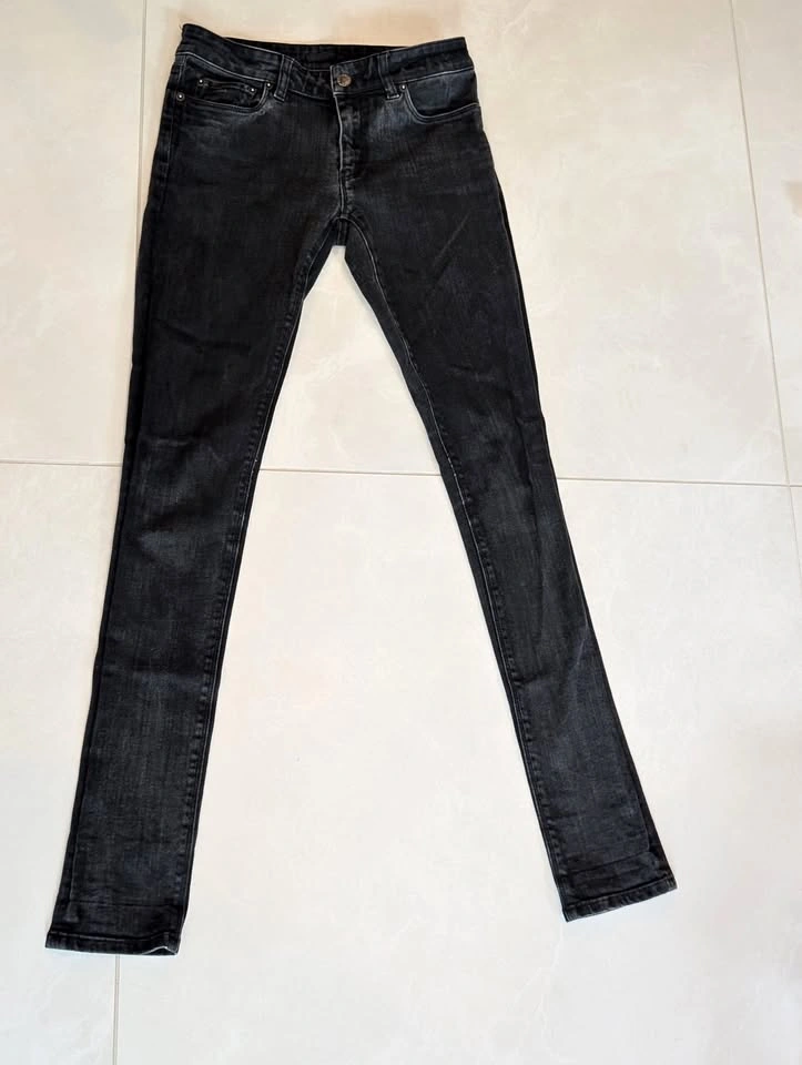 Vintage Prada Contour Fit Washed Black Skinny Jeans - Size 26