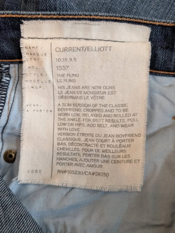 CURRENT/ELLIOTT The Fling Slim Boyfriend Jeans in Loved Wash - S - photo 3