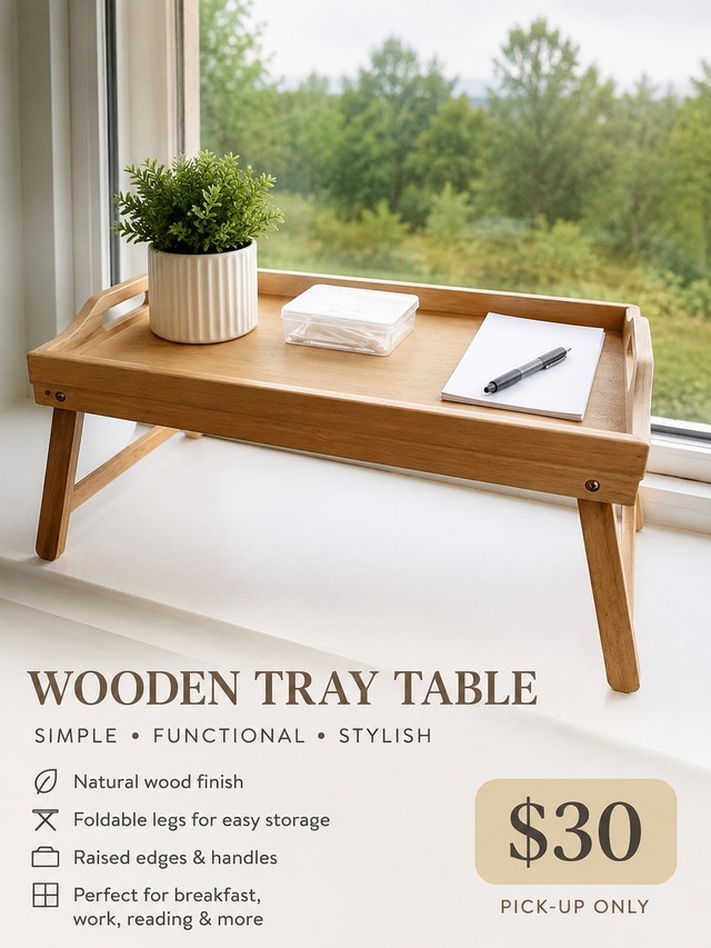 wooden tray table