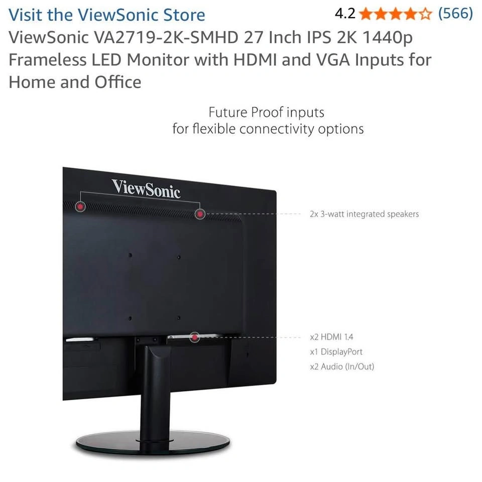 ViewSonic 27” 2K Monitor - photo 2