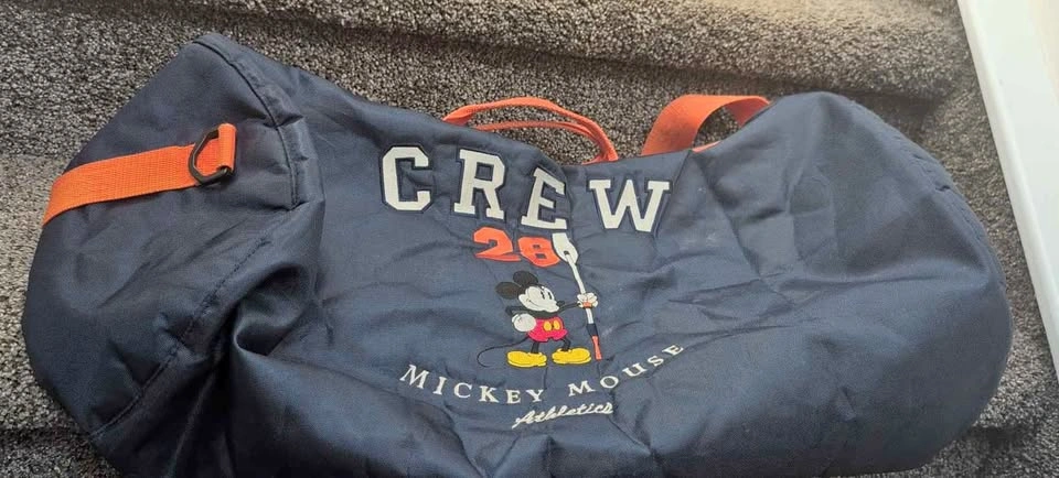 Vintage Walt Disney World Mickey Mouse rowing Crew Duffel Bag