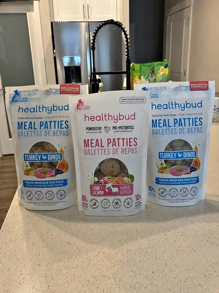 Healthybud Freeze-Dried Raw Dog Food Meal Patties (3 Bags)