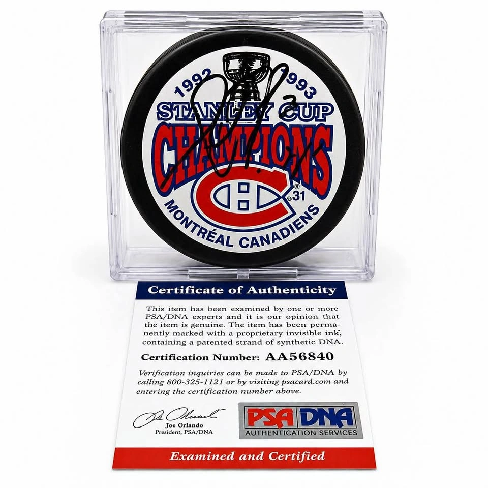 Patrick Roy Signed 1992–93 Stanley Cup Champions Puck | PSA/DNA