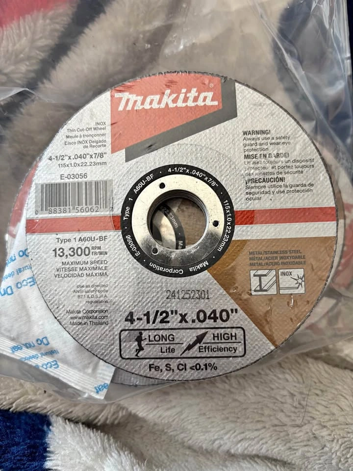 NEW Makita 4-1/2" Thin Cut-Off Wheels - 5 Packs of 10 (50 Discs