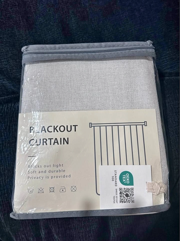 BRAND NEW Beige Faux Pinch Pleat Blackout Curtains