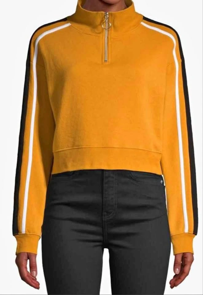Quarter-Zip Cropped Sweatshirt - Size XS