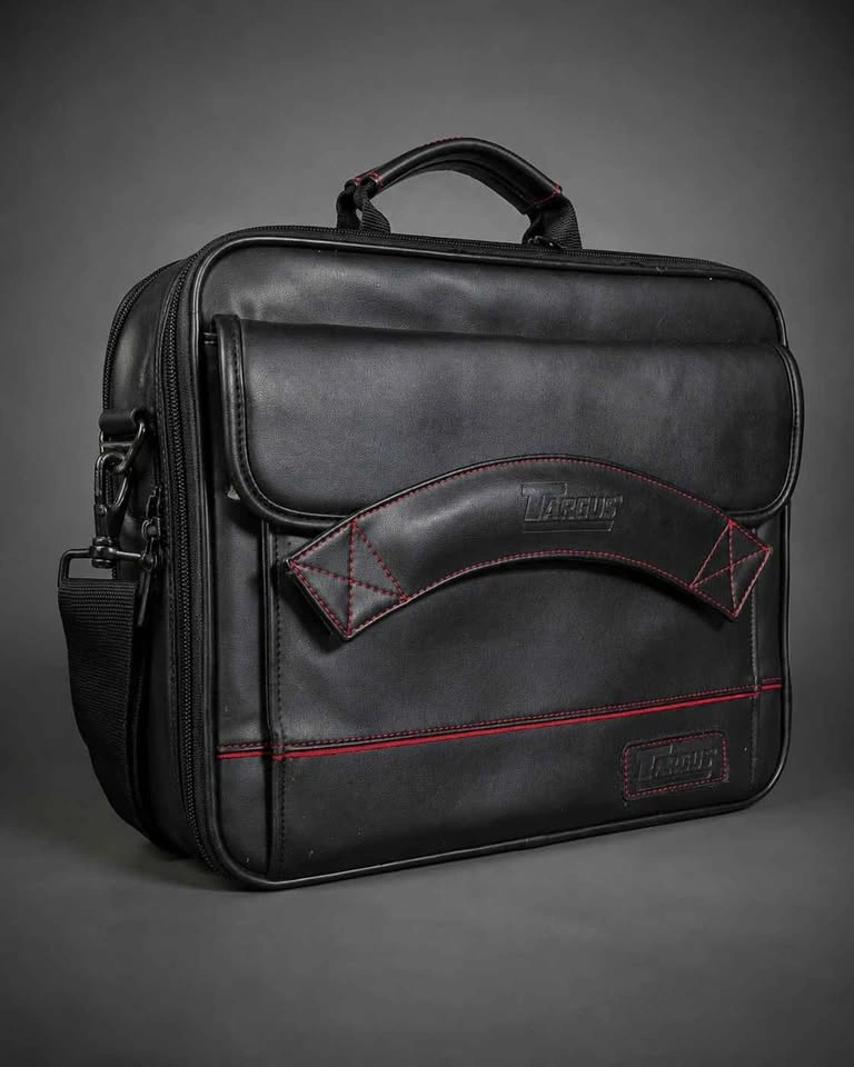 Targus Premium leather Laptop Briefcase / Business Bag – Black - photo 2