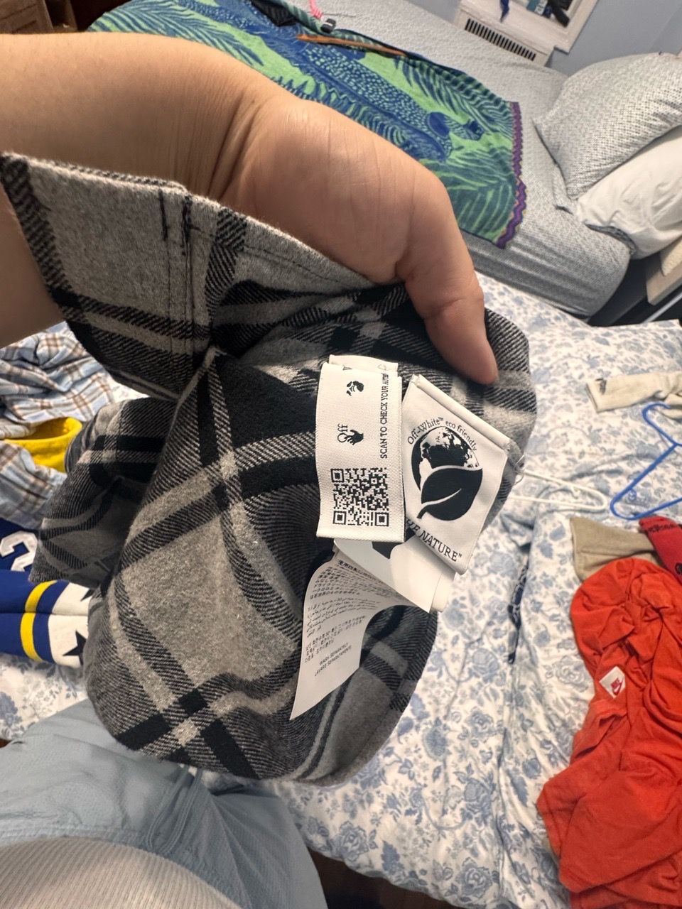 Off-White Outline Arrow Flannel Shirt 'Melange Grey - photo 5