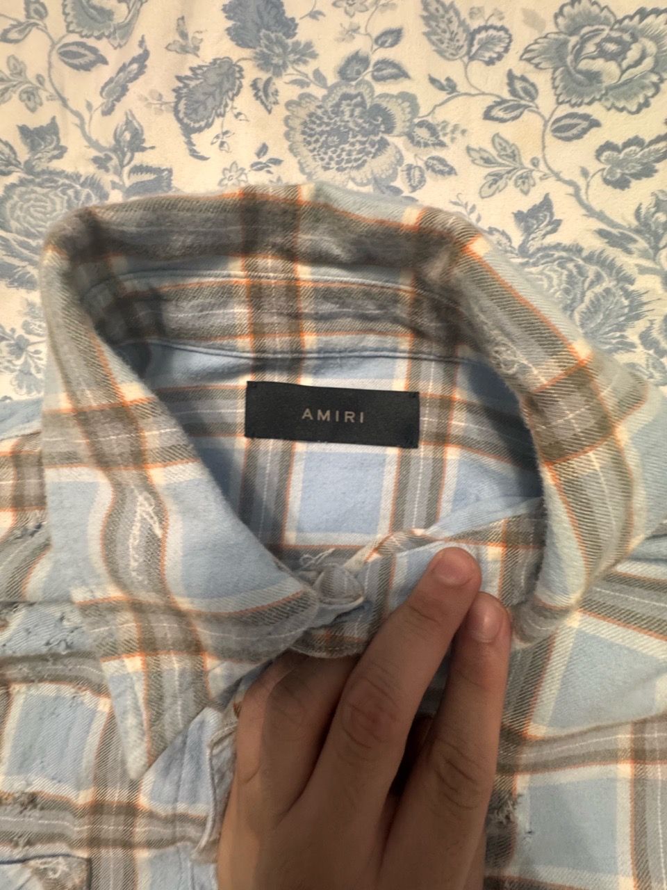 Amiri Men's Shotgun Distressed Flannel Shirt - photo 4