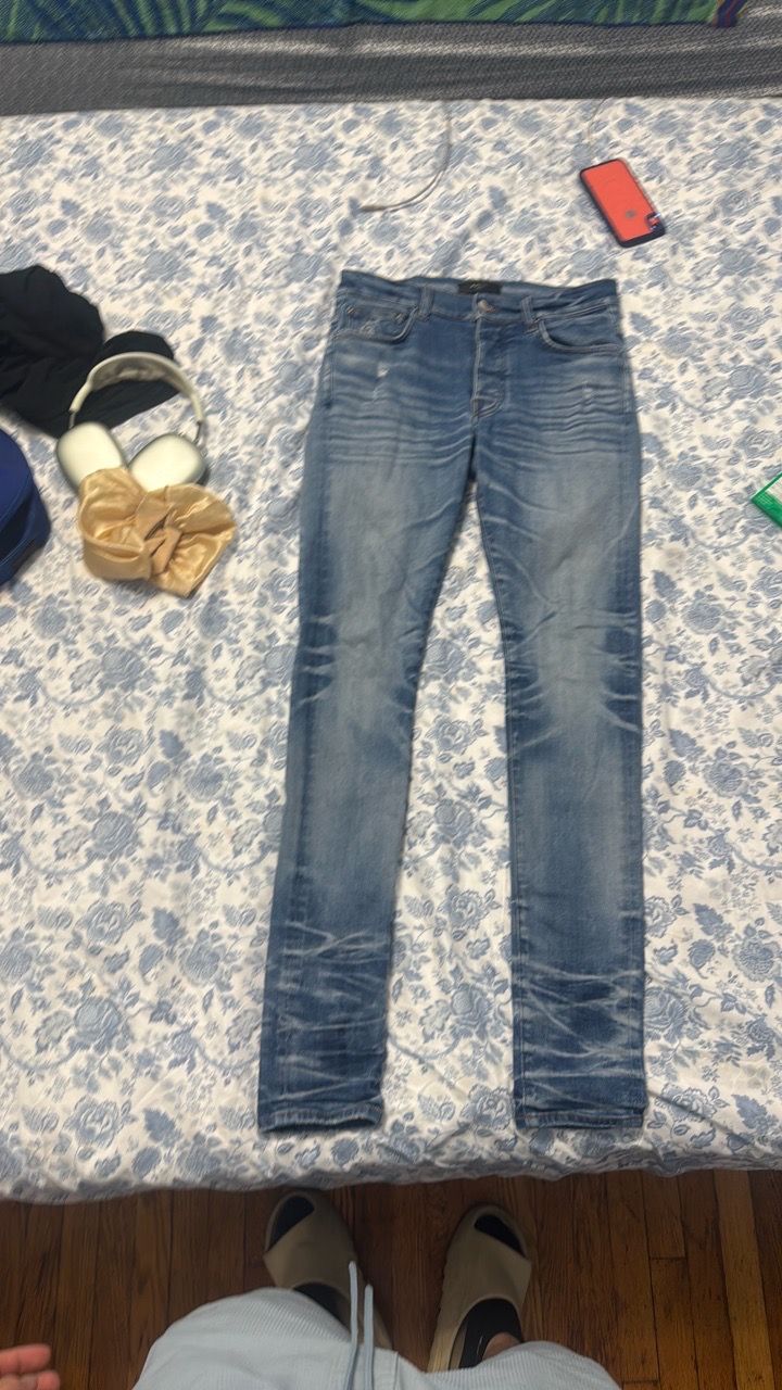Amiri Stack Jeans Honeycomb Indigo - photo 2