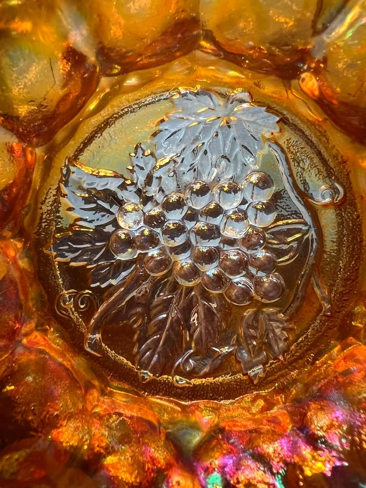 Vintage Imperial Glass Marigold Carnival Glass Handled Dish - photo 4