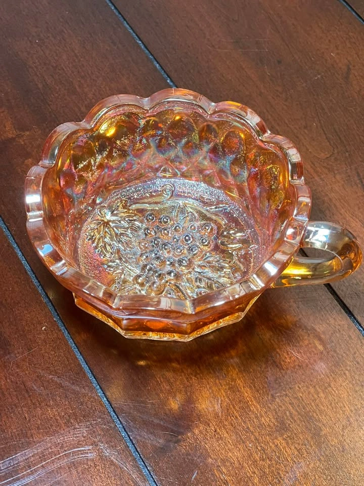 Vintage Imperial Glass Marigold Carnival Glass Handled Dish - photo 5