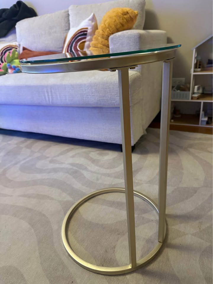 2 Glass/ gold finish side tables - photo 2