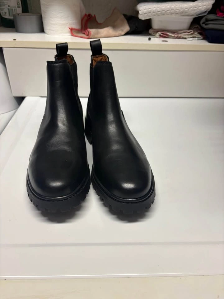 NEW Jack Morgan Black Leather Chelsea Boots – Lug Sole – US MEN - photo 3